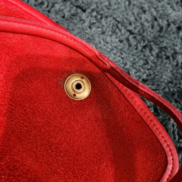 Vintage Red Coach Chrystie Flap Bag 9892 - Picture 12 of 16